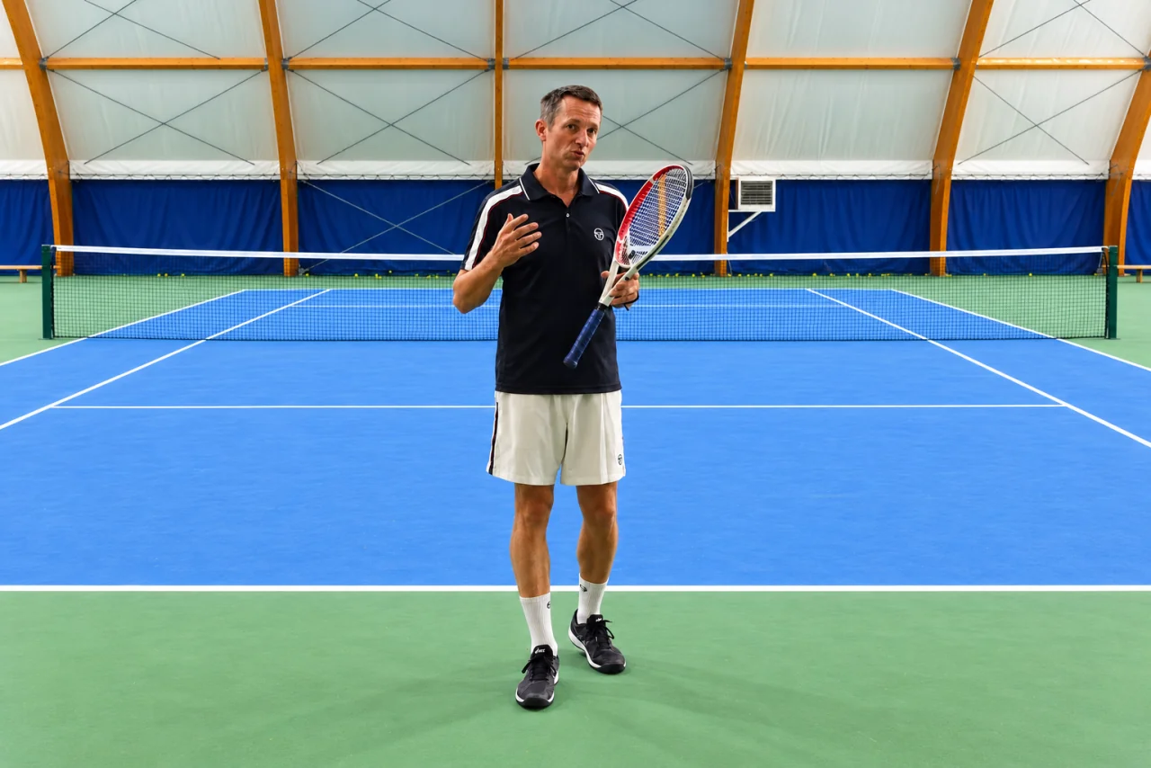 Tomaž Mencinger on court with Sportbot