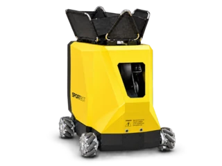 Sportbot tennis ball machine, front view