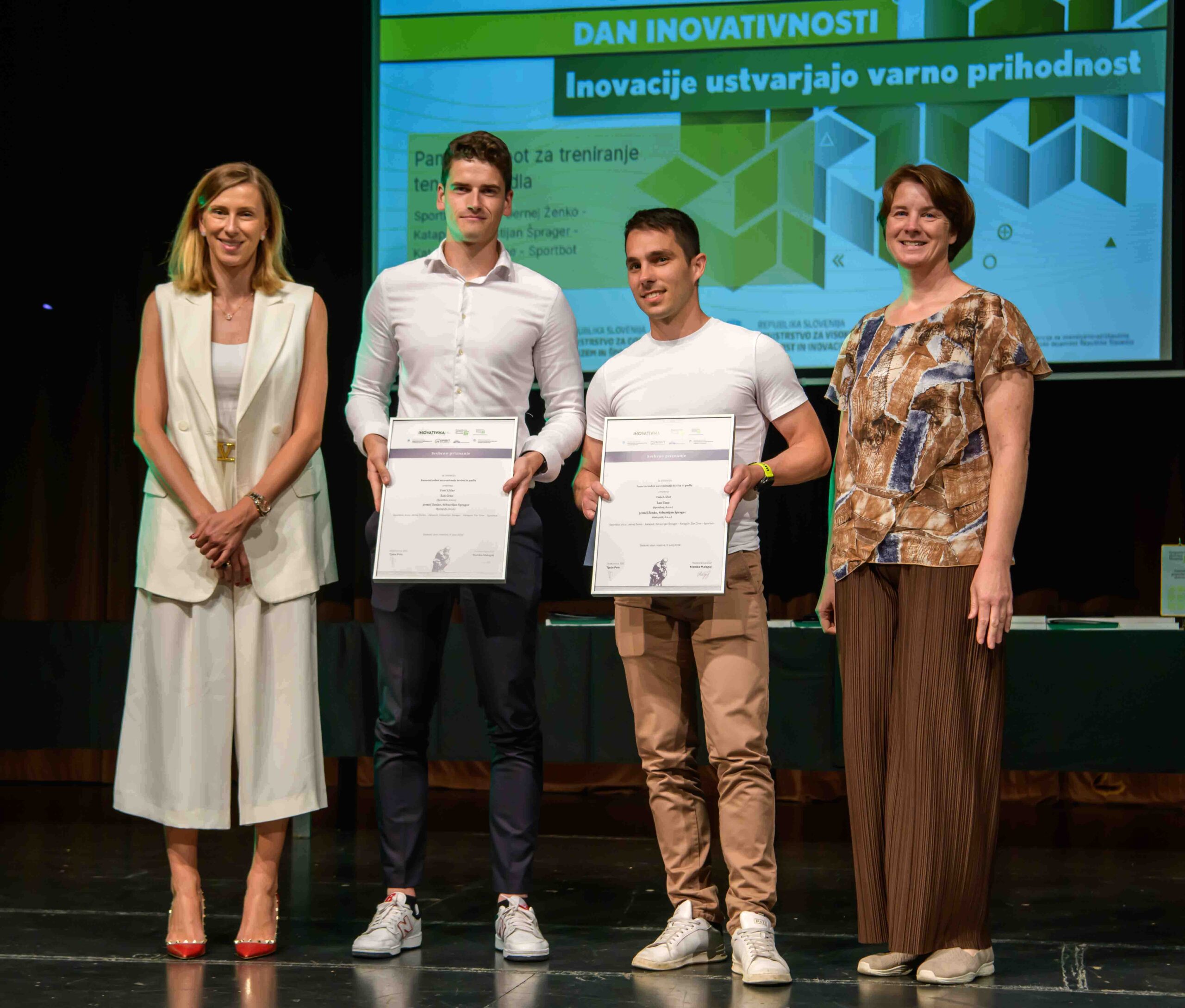 Sportbot team receiving recognition at Inovacije Zasavja 2026
