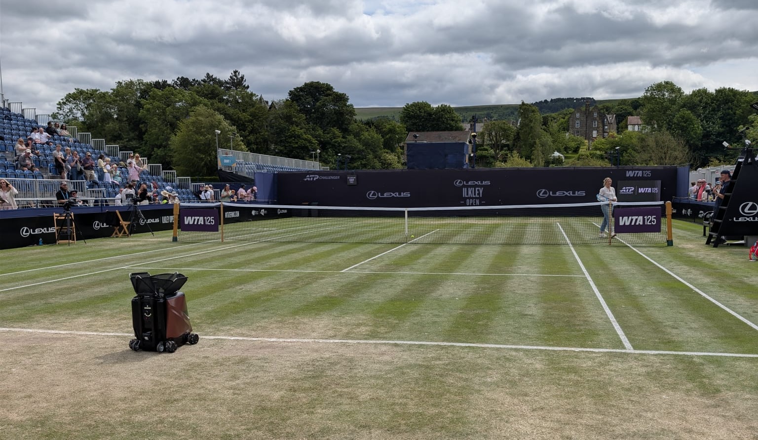 Sportbot on a grass court at the Lexus Ilkley Open