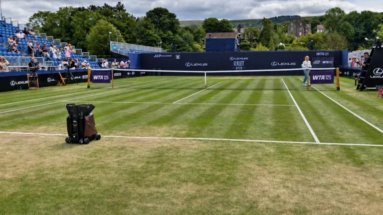 Sportbot on a grass court at the Lexus Ilkley Open